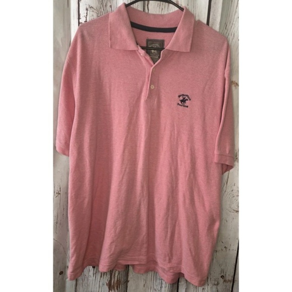 Men's‎ Beverly Hills Red Polo Club Shirt W/Pony Logo Active Golf Size XL